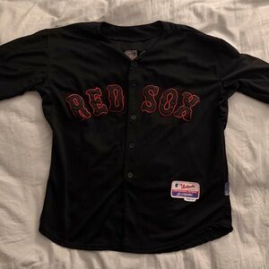 Majestic Black Dustin Pedroia Red Sox jersey